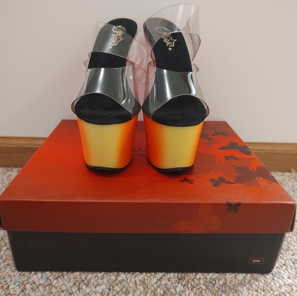 Pleaser Rainbow Heels - Picture 2 of 4